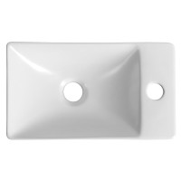 Sapho MARGITHA keramické umývadlo 38x22cm, otvor pre batériu vpravo, biela MGT3822