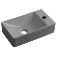 Sapho MARGITHA keramické umývadlo 38x22cm, otvor pre batériu vpravo, šedá MGT3822GR