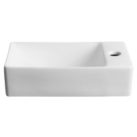 Sapho MARGITHA keramické umývadlo 38x22cm, otvor pre batériu vpravo, biela MGT3822