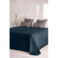 Prikrývka na posteľ BEDDO Velvet 220x240 cm - tmavo modrý