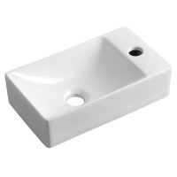 Sapho MARGITHA keramické umývadlo 38x22cm, otvor pre batériu vpravo, biela MGT3822