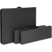 Set cateringového nábytku RATTAN - stôl 180 cm + 2 lavice - čierny