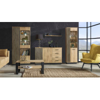 Regál LAMELO LA4 - dub wotan/čierny