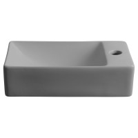 Sapho MARGITHA keramické umývadlo 38x22cm, otvor pre batériu vpravo, šedá MGT3822GR