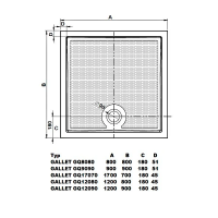 Gelco GALLET sprchová vanička z liateho mramoru, obdĺžnik 120x80cm GQ12080