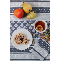 Žakárová kuchynská utierka CARINO 004 - 40x60 cm - tmavo modrá / sivá