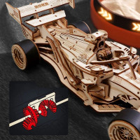 RoboTime 3D drevená skladačka Závodné auto