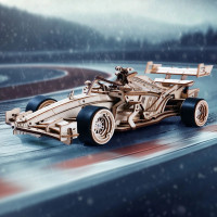 RoboTime 3D drevená skladačka Závodné auto