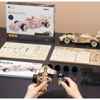 RoboTime 3D drevená skladačka Závodné auto