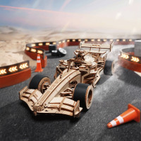 RoboTime 3D drevená skladačka Závodné auto