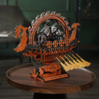 RoboTime 3D drevená skladačka Vikinská dračia loď