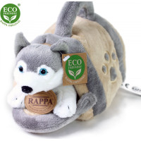 Rappa Plyšový pes Husky s prepravkou 13 cm ECO-FRIENDLY