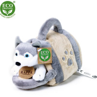 Rappa Plyšový pes Husky s prepravkou 13 cm ECO-FRIENDLY