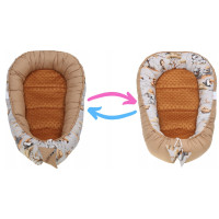 Obojstranné hniezdočko (kokon) pre bábätko - BABYMAM PREMIUM set 7v1 - Dobrodružstvo v džungli so škoricovou minkou