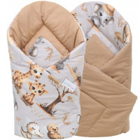 Obojstranné hniezdočko (kokon) pre bábätko - BABYMAM PREMIUM set 7v1 - Dobrodružstvo v džungli so škoricovou minkou