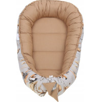 Obojstranné hniezdočko (kokon) pre bábätko - BABYMAM PREMIUM set 7v1 - Dobrodružstvo v džungli so škoricovou minkou