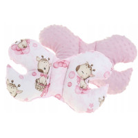 Obojstranné hniezdočko (kokon) pre bábätko - BABYMAM PREMIUM set 7v1 - Ružová žirafa so svetloružovou minkou