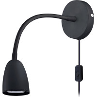Solight LED nástenná lampička, stmievateľná, 4W, 280lm, 3000K, čierna