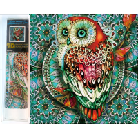NORIMPEX Diamantové maľovanie 7D Sova na modrej mandale 30x30cm