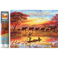 NORIMPEX Diamantové maľovanie Slonie stádo 30x40cm