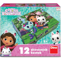 DINO Obrázkové kocky Gábinin kúzelný domček, 12 kociek