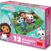 DINO Obrázkové kocky Gábinin kúzelný domček, 12 kociek