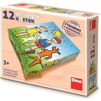 DINO Obrázkové kocky Psík a mačička, 12 kociek