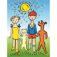 DINO Obrázkové kocky Psík a mačička, 12 kociek