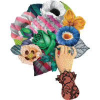 Galison Tvarové puzzle Christian Lacroix Motýľ a Kytica v sade