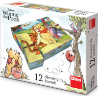 DINO Obrázkové kocky Macko Pú, 12 kociek
