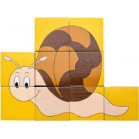 WOODY Obrázkové kocky Zvieratká vo farbách, 9 kociek