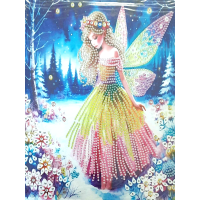NORIMPEX Diamantové maľovanie na plátne Zimná víla 23x30cm
