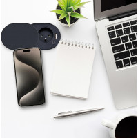Solight 1z + USB A + C 20W PD vstavaná zásuvka s posuvným viečkom, 2m, matná čierna