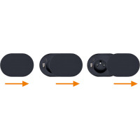 Solight 1z + USB A + C 20W PD vstavaná zásuvka s posuvným viečkom, 2m, matná čierna