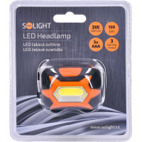 Solight LED čelové svietidlo, 3W COB, 3x AAA
