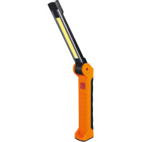 Solight pracovná nabíjacia LED lampa, 500lm + 70lm, COB, Li-Ion, USB, čiernooranžová
