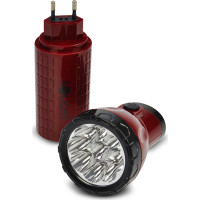 Solight LED nabíjacie svietidlo, 9 x LED, červenočierna, plug-in