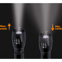 Solight LED nabíjacie svietidlo, 300lm, Cree, zoom, power banka, Li-Ion