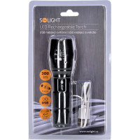 Solight LED nabíjacie svietidlo, 300lm, Cree, zoom, power banka, Li-Ion