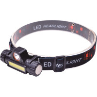 Solight LED čelové nabíjacie svietidlo, 3W + COB, 150 + 60lm, Li-Ion
