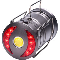Solight LED nabíjacie kempingové svietidlo s lampášom, 200lm, šedá