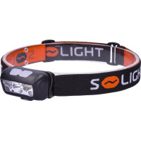Solight LED čelové nabíjacie svietidlo, 150 + 100lm, biele a červené svetlo, Li-Ion