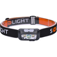 Solight LED čelové nabíjacie svietidlo, 150 + 100lm, biele a červené svetlo, Li-Ion