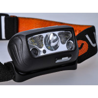 Solight LED čelové nabíjacie svietidlo, 150 + 100lm, biele a červené svetlo, Li-Ion