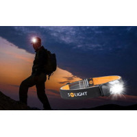 Solight LED čelové nabíjacie svietidlo, 150 + 100lm, biele a červené svetlo, Li-Ion