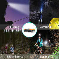 Solight LED čelové nabíjacie svietidlo, 150 + 100lm, biele a červené svetlo, Li-Ion