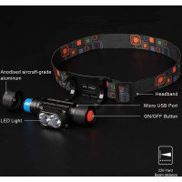 Solight LED čelové nabíjacie svietidlo, 650lm, Li-Ion
