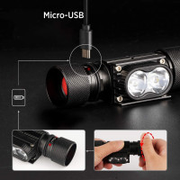 Solight LED čelové nabíjacie svietidlo, 650lm, Li-Ion