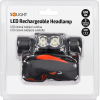 Solight LED čelové nabíjacie svietidlo, 650lm, Li-Ion