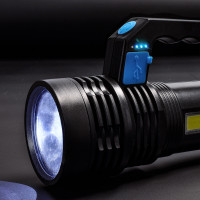 Solight LED nabíjacie svietidlo s rukoväťou a bočným svetlom, 150+100lm, Li-Ion